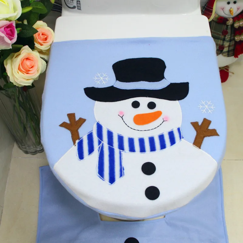 Рождественский чехол для унитаза Санта-эльф Снеговик чехол для унитаза ванная комната набор аксессуаров для туалета для дома новогодние украшения