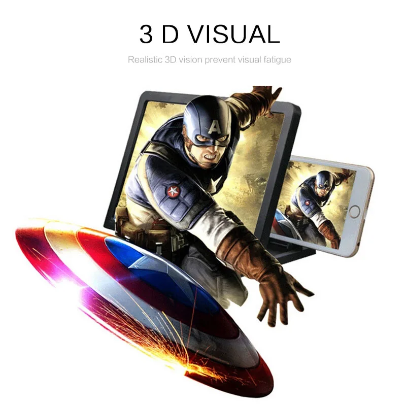 5.9inch Universal Lightweight 3D Movie Screen Enlarge Vivid Magnifier Eco-friendly HD Projector Stand Holder For Smart Phone