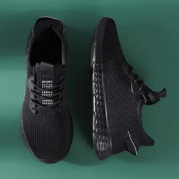 

mens de 39 casual leisure black fashion sneakers shoe mesh on s trainers men Shoes sports comfortable Fashionable knitting Male