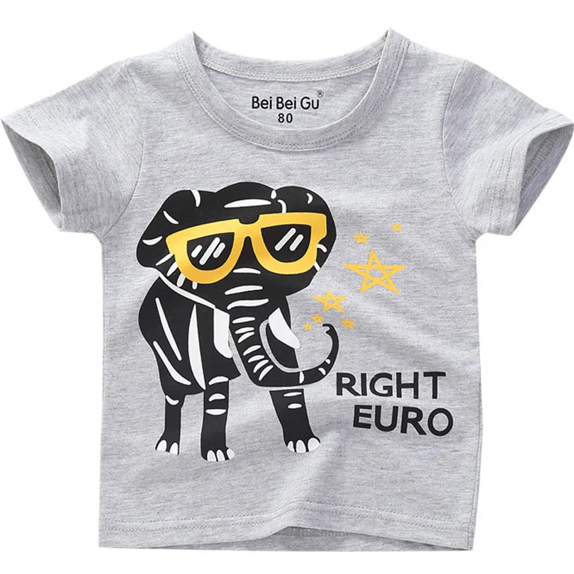 J Boys T-shirt Kids Basic T Shirts Tractor Print Top Tees Children Cotton Clothing Baby Boy Design Shirts Kids Clothes - Цвет: J