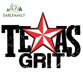 

EARLFAMILY 13cm x 9.2cm for Texas Grit Star Refrigerator Personality Car Stickers Windows Waterproof Decal Laptop RV Decoration