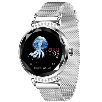 

Luxury H2 Smart Watch Women Heart Rate Blood Pressure Remote Camera 3D Diamond Glass Lady Smartwatch For Android IOS VS M8 M9