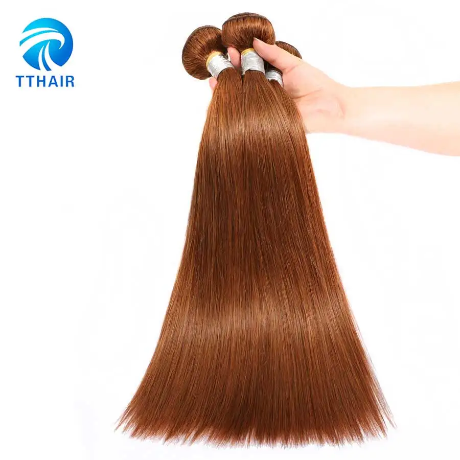 TTHAIR цвет 30 человеческие волосы пучки прямые волосы пучки Remy бразильские волосы плетение пучки Наращивание волос