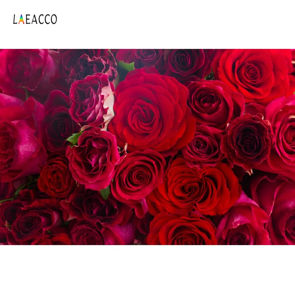 Laeacco Red Rose Wedding Flower Love Party Celebration Bridal Baby Portrait Photo Background Photographic Backdrops Photo Studio