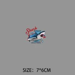 Shark Attack Iron - On Letter Stickers & Decals (KK507 - 7X)