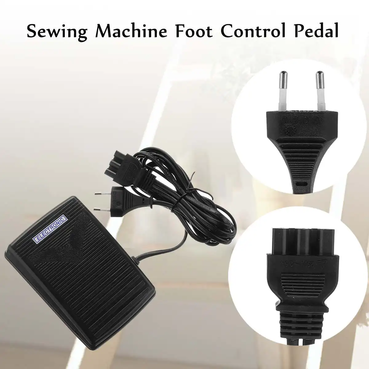 

Home Sewing Machine Foot Speed Control Pedal With Cord Pedal Control for Singer 974 Sewing Machine EU plug 220V black