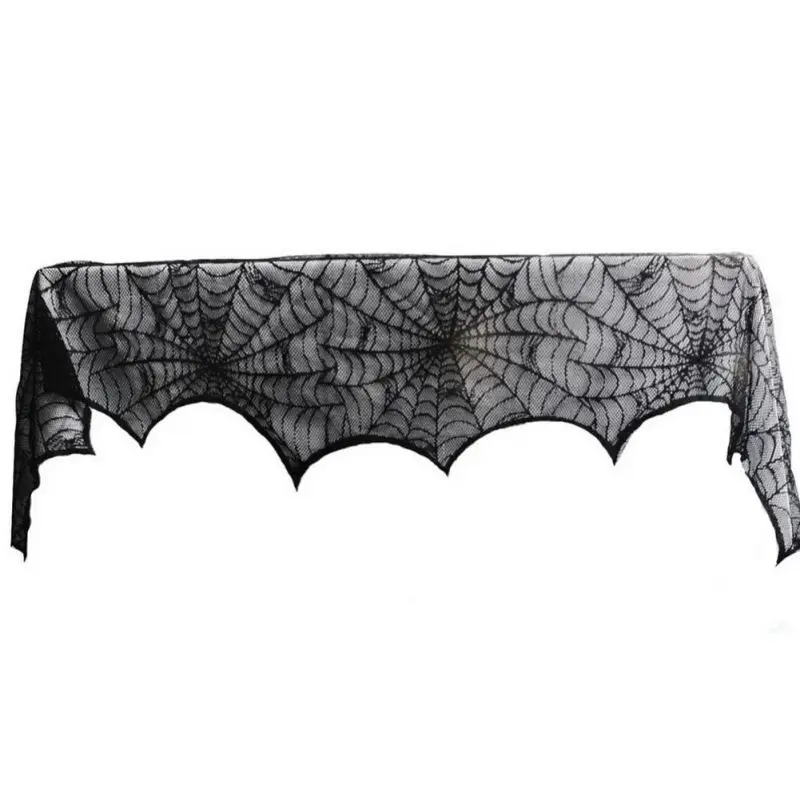 Halloween Decor Lace Spider Table Cloths Multi-Size Party Home Festival Decoration Textile Modern Simple Design Kitchen Curtain