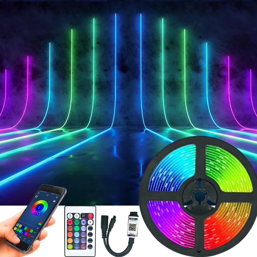 Светодиодные ленты Bluetooth огни luces LED RGB 5050 2835 Гибкая лампа лента с диодной