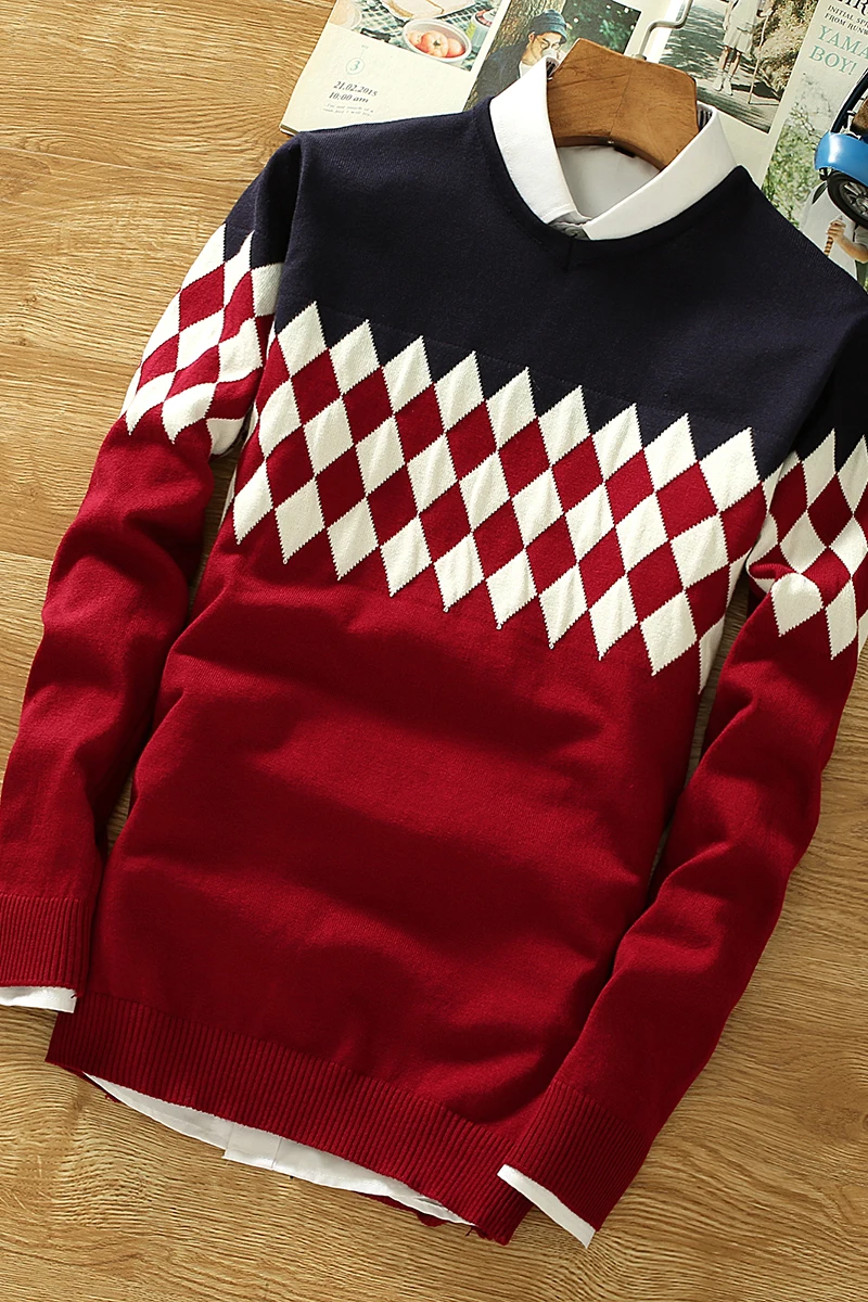 nuevo suéter casual de marca de moda de otogno jersey de cuello redondo de corte delgado para hombre suéteres y pulóver XXL - Цвет: M820