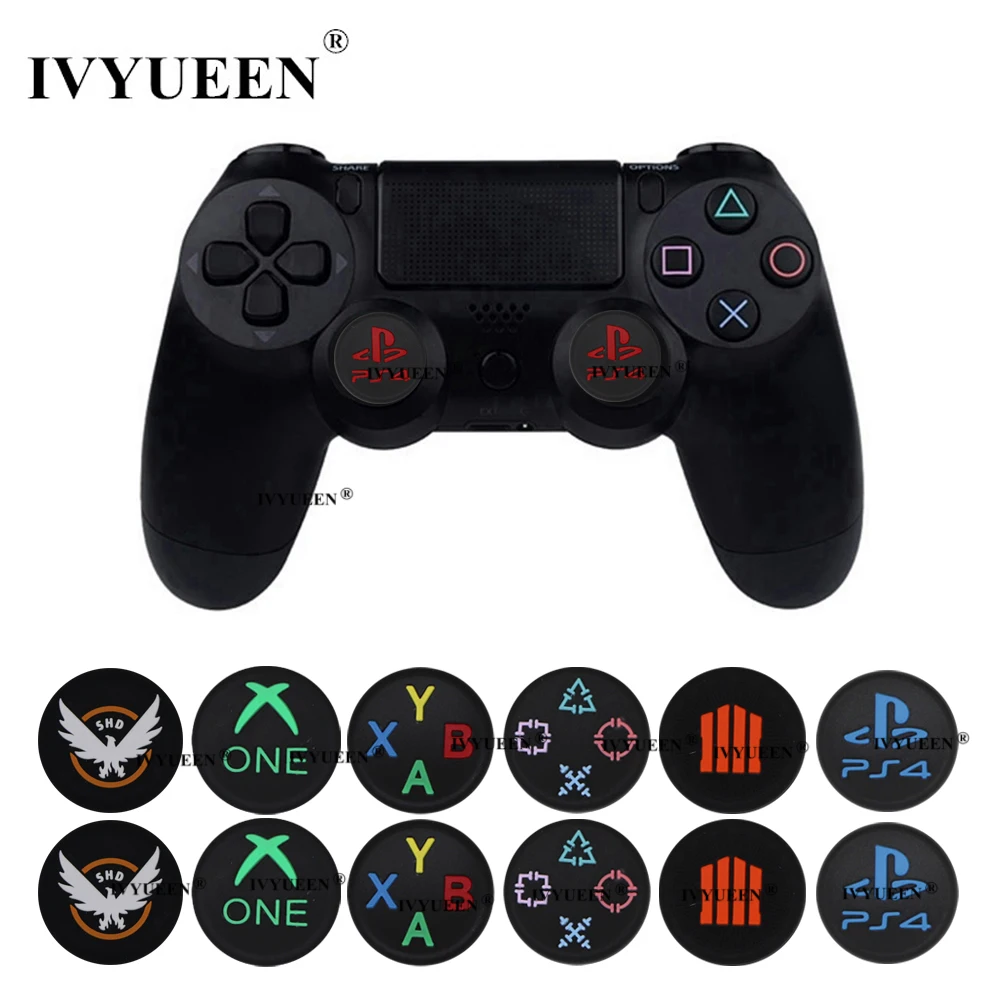 IVYUEEN 2 шт. для Sony Dualshock PlayStation 4 PS4 Pro тонкий контроллер силиконовые аналоговые ручки