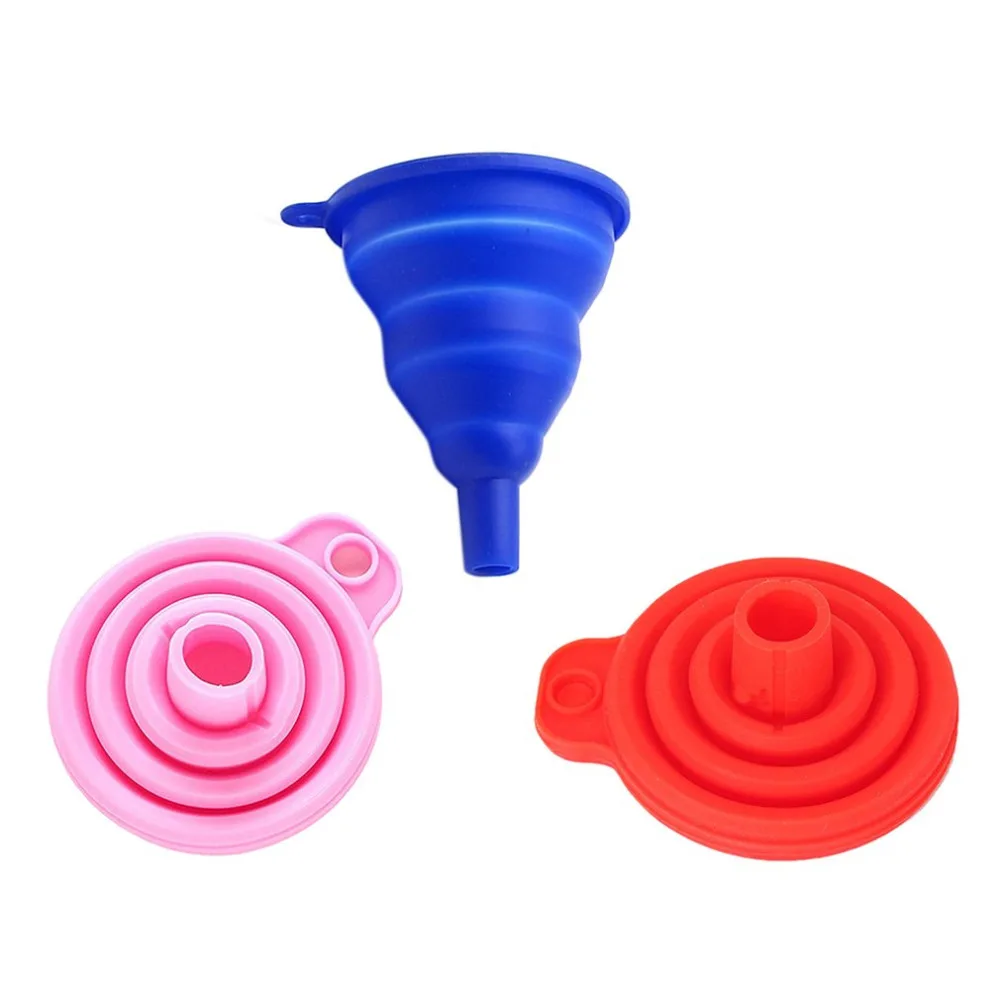 Portable Collapsible Silicone Safe Funnel Creative Household Items Candy Long Neck Funnel Silicone Folding Funnel