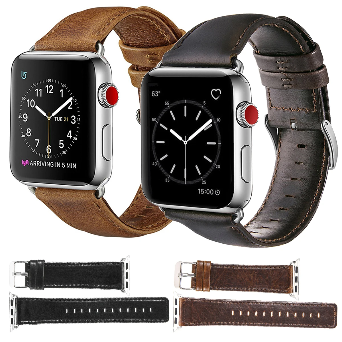 SOONHUA кожаный ремешок для часов на замену браслет ремешок для часов IWatch 44 мм 40 мм аксессуары для часов