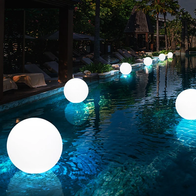 Colorful LED Outdoor Garden Glowing Ball Lights with Remote Patio Landscape Pathway LED Illuminated Ball Table Lawn Lamps Pool