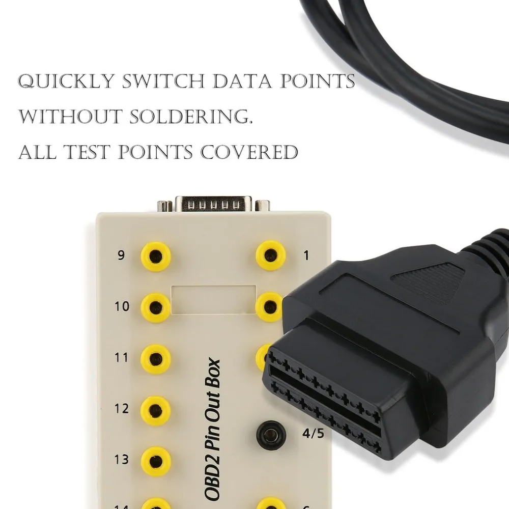Best Qulity OBD2 Pin Out Box BreakOut Box Tester OBD2 Protocol Diagnostic Connector Pin Out OBDII Protocol Detector