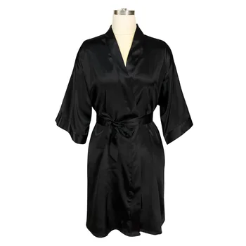 

Wedding Party Blank Robes Bride Bridesmaid Pure Color Bath Robe Short Night Gown For Girls