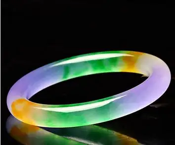 

Цветной нефритовый браслет, натуральные ювелирные изделия, модный очаровательный трехцветный китайский амулет из нефрита