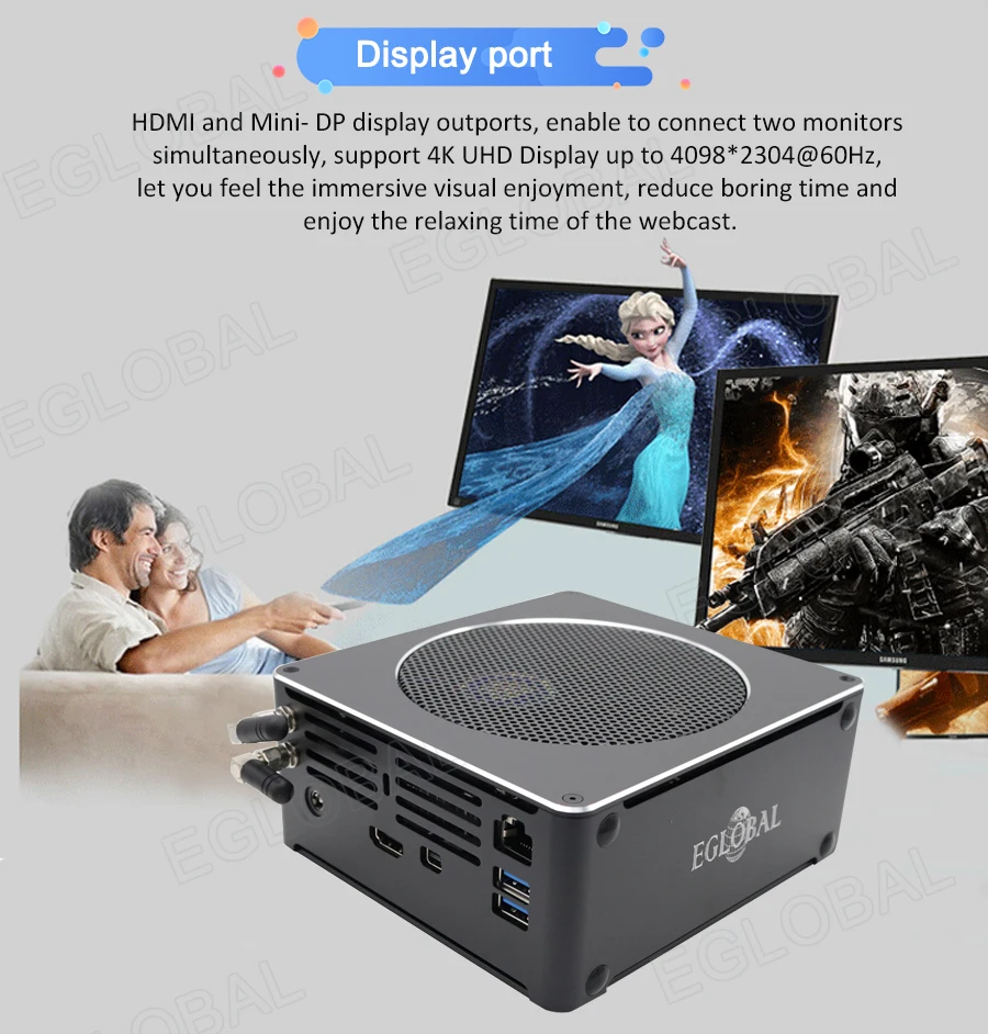  Eglobal Mini Gaming computer i7 8850H Xeon E-2186M powerful 6 Core 12 Threads Mini NUC pc Win 10 Pr