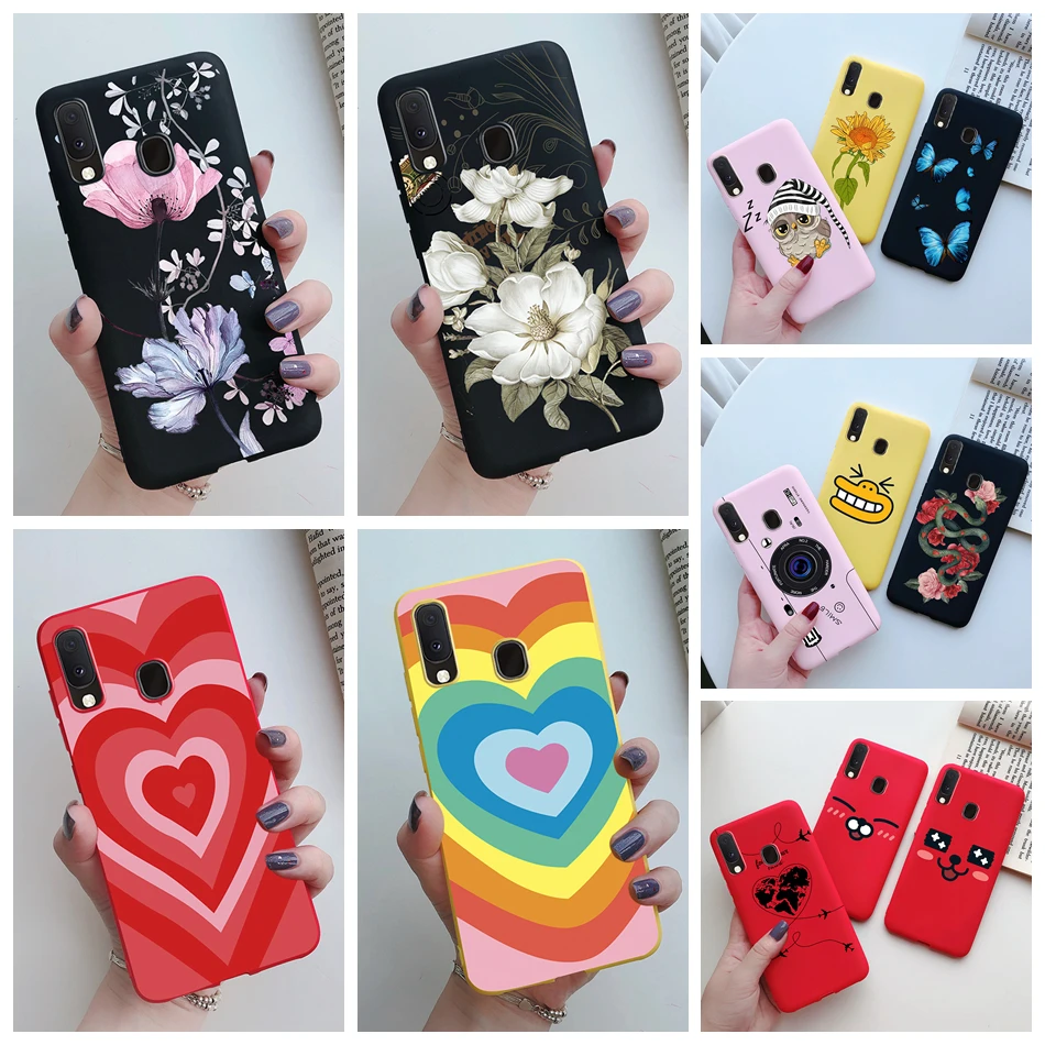 Custodia Love Heart Per Samsung Galaxy A20E Cover Posteriore In Silicone Fiori Custodia Per Telefono Per Samsung A20S A20 A 20S A207 A20E Fundas Coque