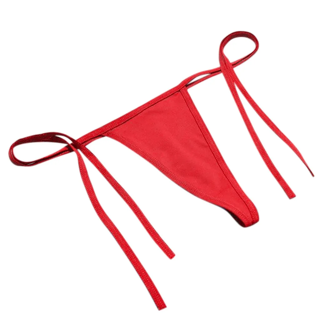 bikini Summer Hot swimwear women Brazilian Cheeky Bikini Bottom Side String Tie Thong Bathing Swimsuit swim panties 3 Colors