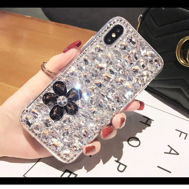 Цветок футляр с камнями для samsung A50 A70 A30 A40 A60 Note 9 8 10pro S10Lite S10E S10 S9 S8Plus M10 M20 M30 A10 A8 A9 A9S Coque