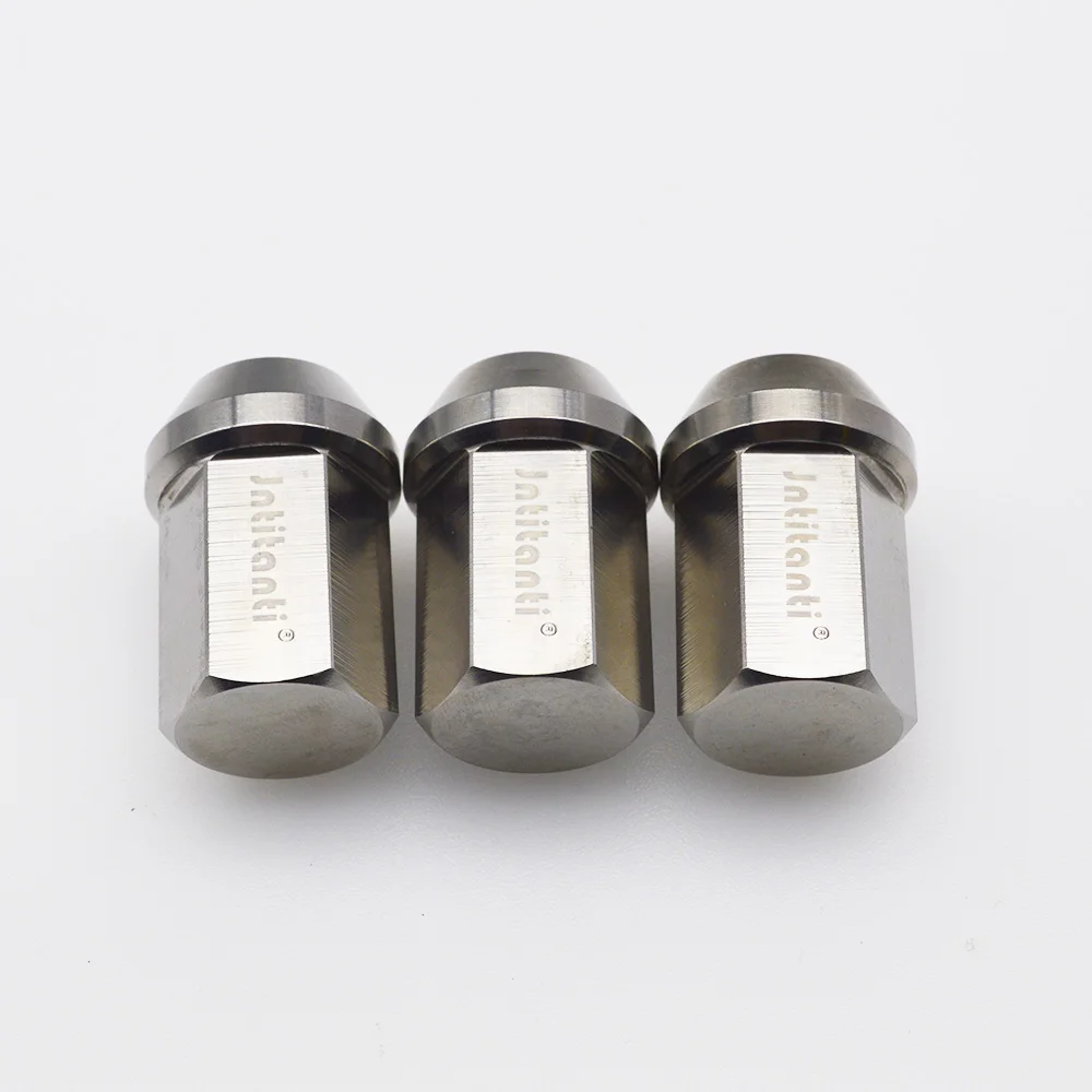 

High performance strong silver color 60 degree cone seat closed end Gr.5 titanium alloy lug nut M14*1.5*35mm