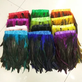 

Wholesale 12 Colors 10 Meters Natural Rooster Feathers 25-30 cm/10-12 inch For DIY Clothing Stage Performances Decoration