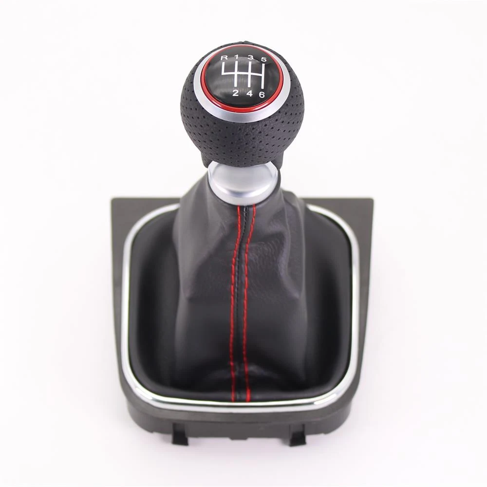 5 / 6 Speed Car Gear Stick Level Shift Knob Leather Boot for VW Golf 5 MK5 R32 GTD GTI 2004 2005 2006 2007 2008 2009 Accessory