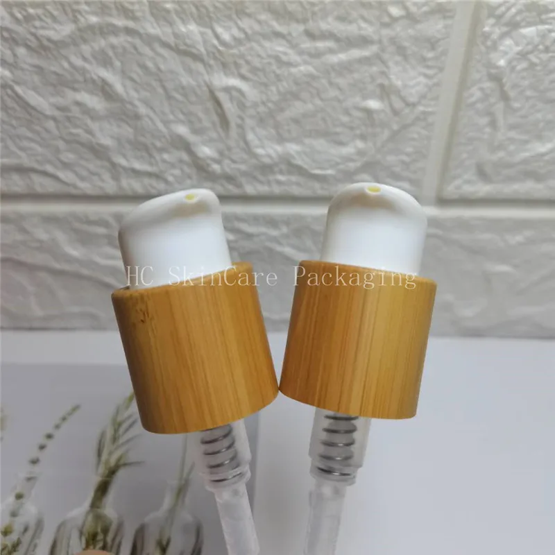 18/20/24/410 Cosmetic Bamboo Pump for Shampoo/Body Wash Bottle, Lotion Pump Lid/Head for Cosmetic Container nordic foam mousse bottle simple 300ml body wash shampoo press bottle hotel bath ceramic empty refill soap dispenser