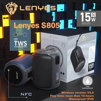

Lenyes Express Shipping NFC Woofer HIFI Heavy Bass Stereo Surround Wireless Bluetooth 5.0 Speaker TWS Outdoor Subwoofer 15W S805