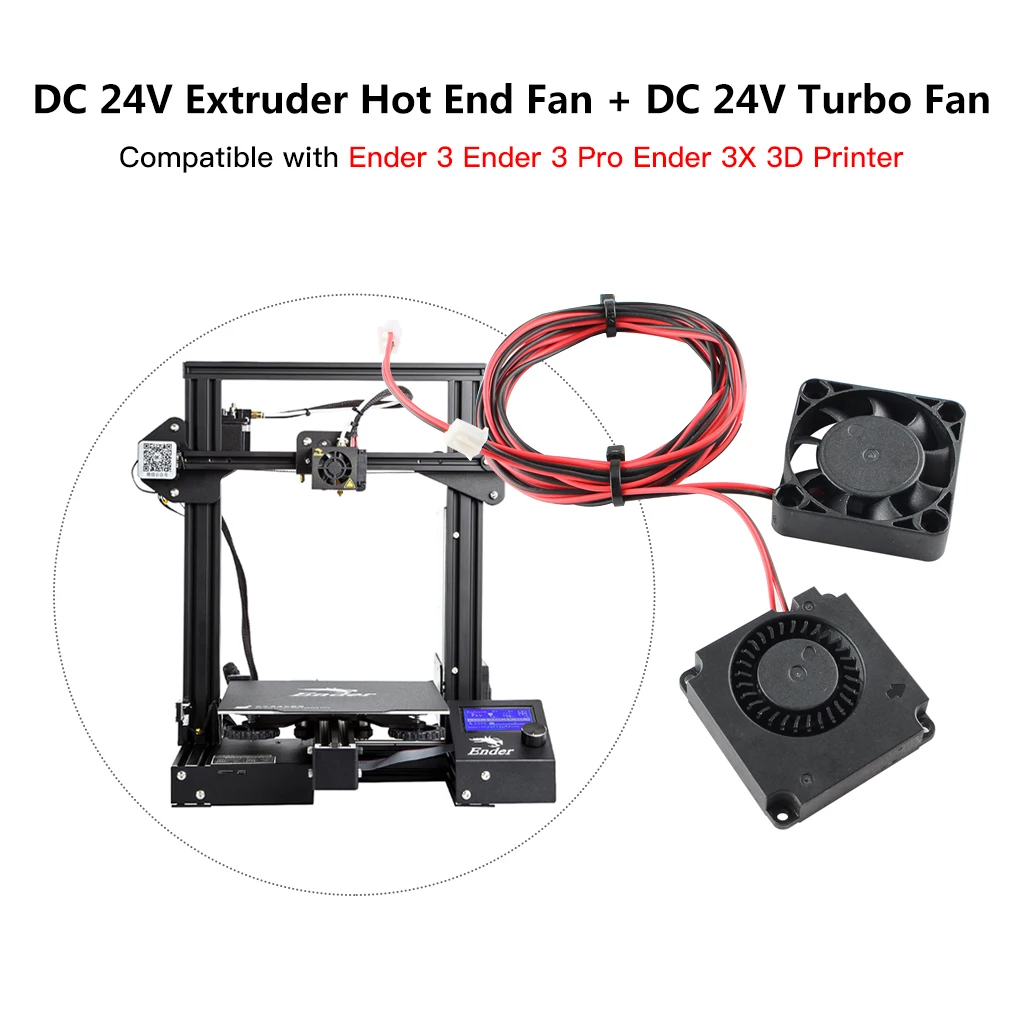 3D Printer Parts 4010 Cooling Fan DC 24V Extruder Hot End and Turbo Compatible with Ender 3 Pro 3X | Компьютеры и офис