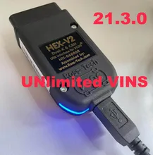 2021 realmente hex-v2 vag com 20.4 vagcom 20.4.2 vcds hex v2 interface usb para vw audi skoda assento ilimitado vins romeno/inglês
