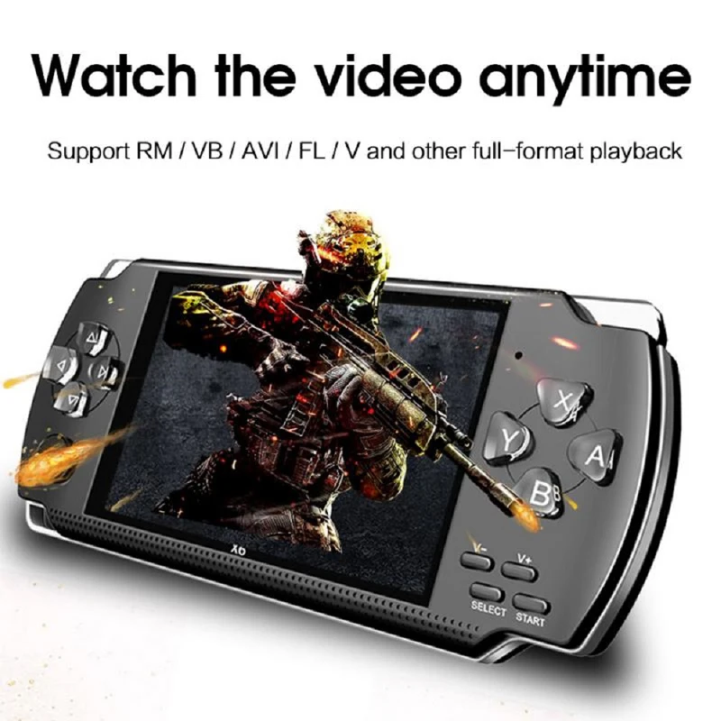 4.3-inch Screen Game Console For PSP Game Console Handheld Game Players 8G Built-in 10,000 Games Support 8/16/32/64/128 Bit Game