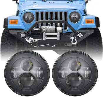 

7 inch round black Cree LED headlight high and low beam suitable for J eep W rangler JK TJ LJ CJ Hummber