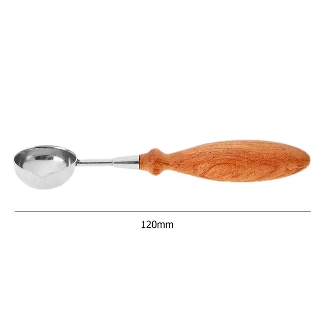 Ретро уплотнительная восковая печь сковорода для выпекания деревянной ручкой ложка для сургуча для восковой запечатывания декоративный воск штамп ремесло подарок - Цвет: 120mm