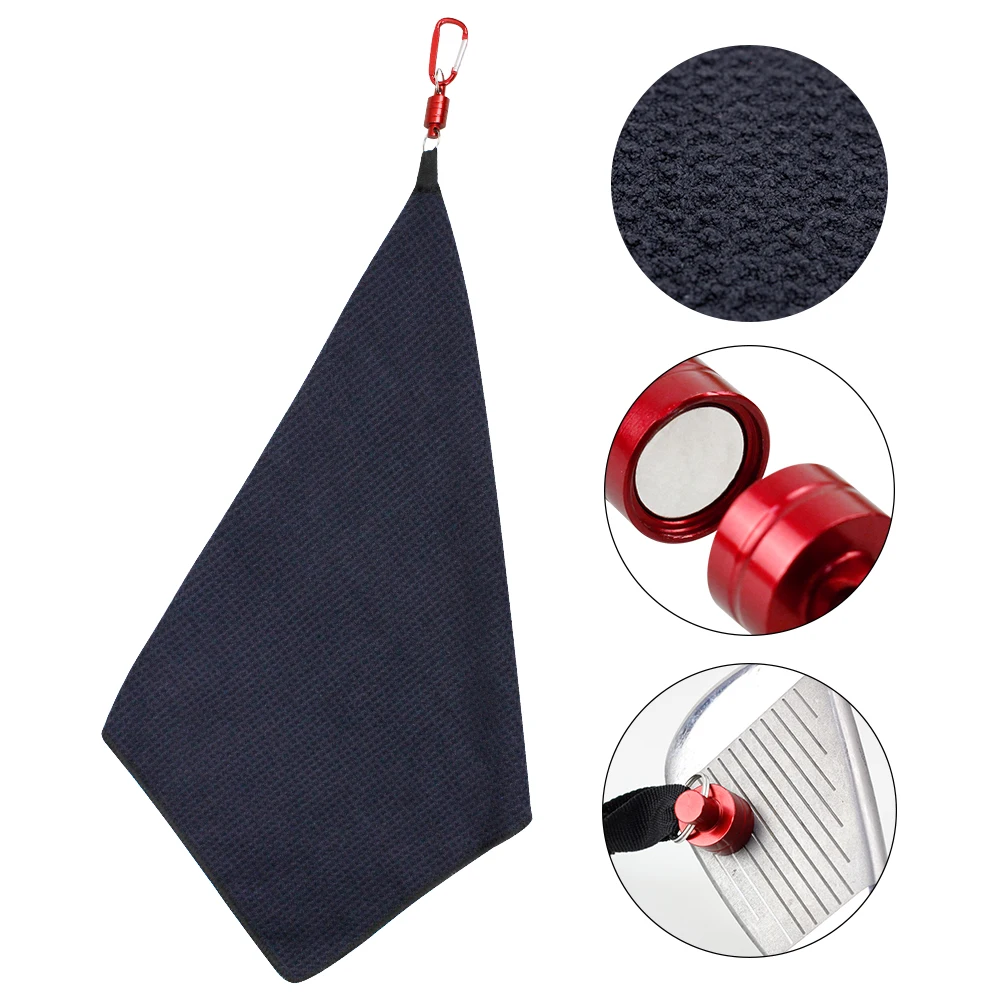 Golf Ball Cleaning Towel With Hook Waffle Pattern Cotton Tool Kit Supplies Accessories | Спорт и развлечения