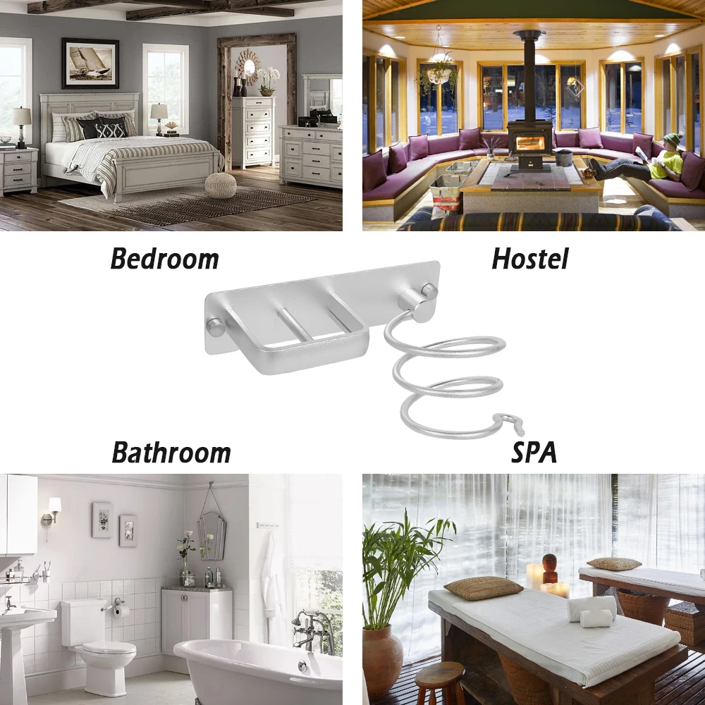Алюминиевая настенная полка для фена органайзер держатель и выпрямителя ванной