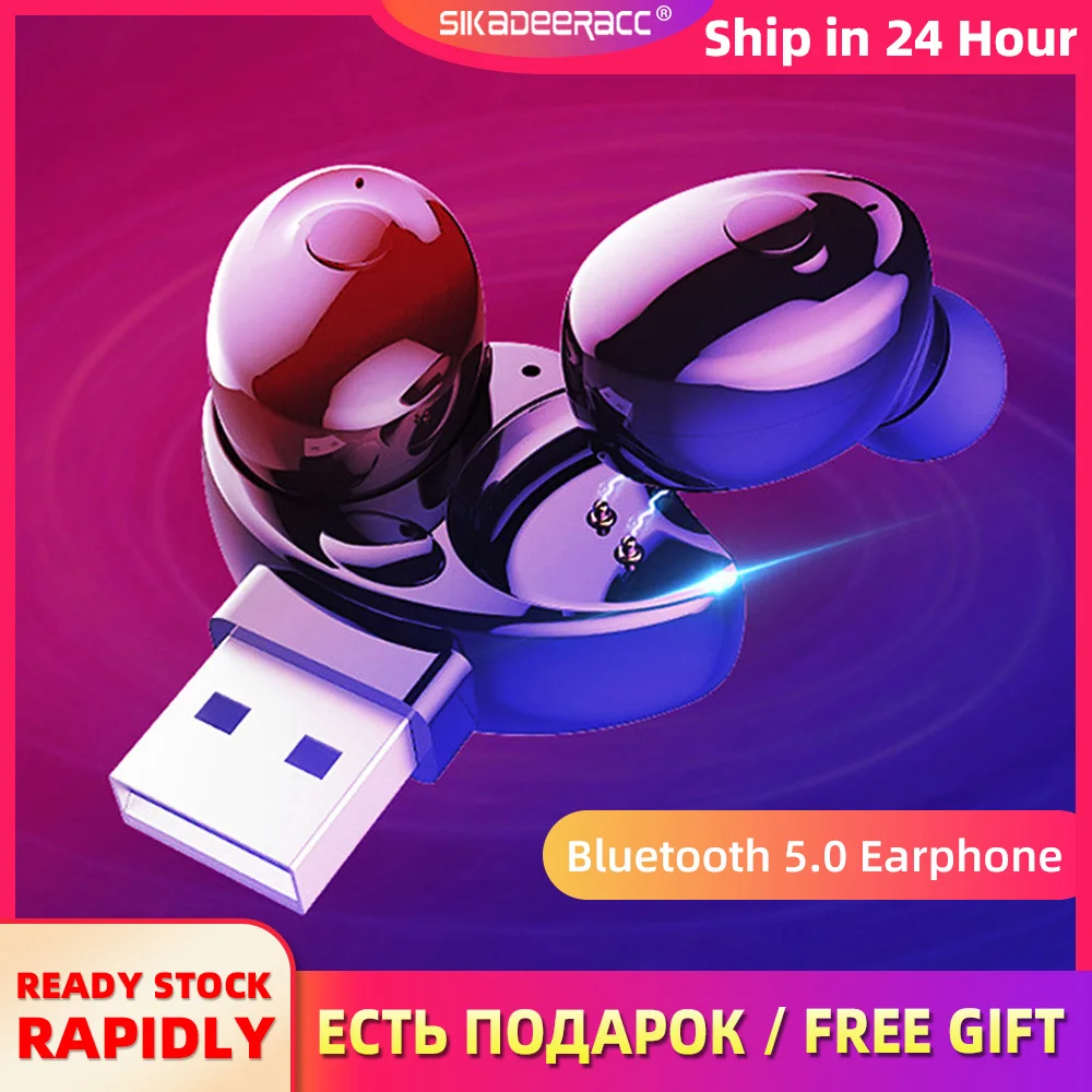 Мини Bluetooth 5 0 наушники беспроводные USB зарядка в ухо Игровые гарнитуры стерео
