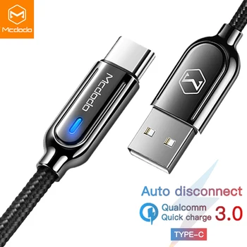 

Mcdodo USB Cable Type C For Samsung Galaxy S10 Plus One Plus QC3.0 Fast Charging Phone Cable USB C Auto Disconnect Charger Wire