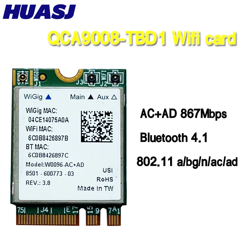 Huasj Atheros Qca9008-Tbd1 Wireless Ac + Ad Bt 4.1 Modulo Wifi 2.4G/5G Dual Band Wifi Card 867Mbps