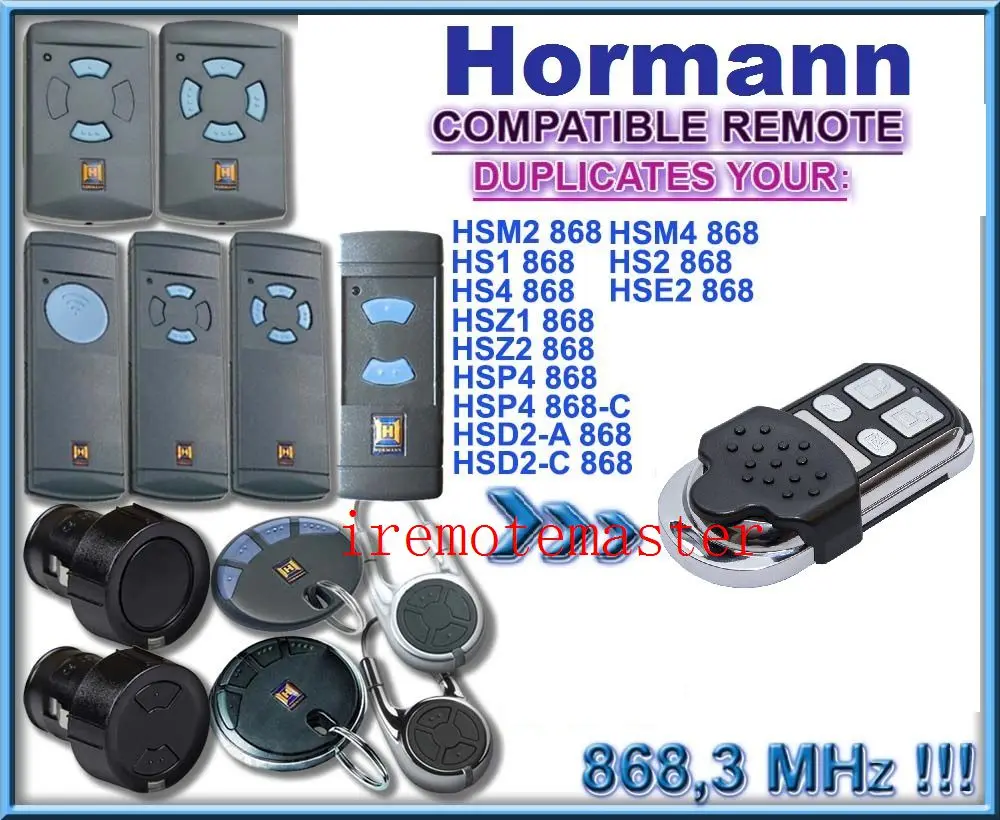

4 channel Hormann HSM4 868 mhz remote control Compatible with HSM2, HSM4 868MHz remote beautiful