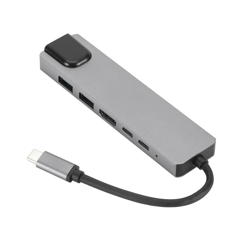 6 в 1 концентратор Usb Type C Hdmi 4K Usb C концентратор для Gigabit Ethernet Rj45 Lan адаптер для Macbook Pro Thunderbolt Usb-C зарядное устройство Порт Silv