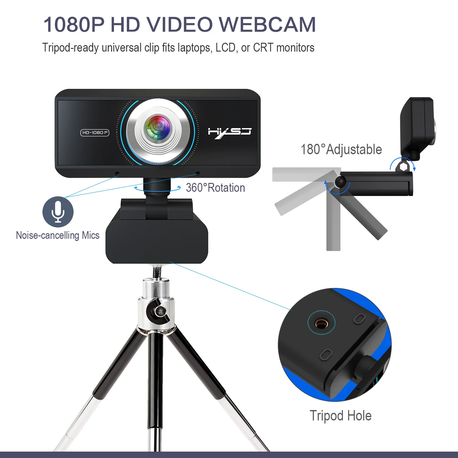 Оригинальная usb веб-камера 1080P с ручным фокусом, Компьютерная камера с поворотом на 360 градусов, видеокамера S4