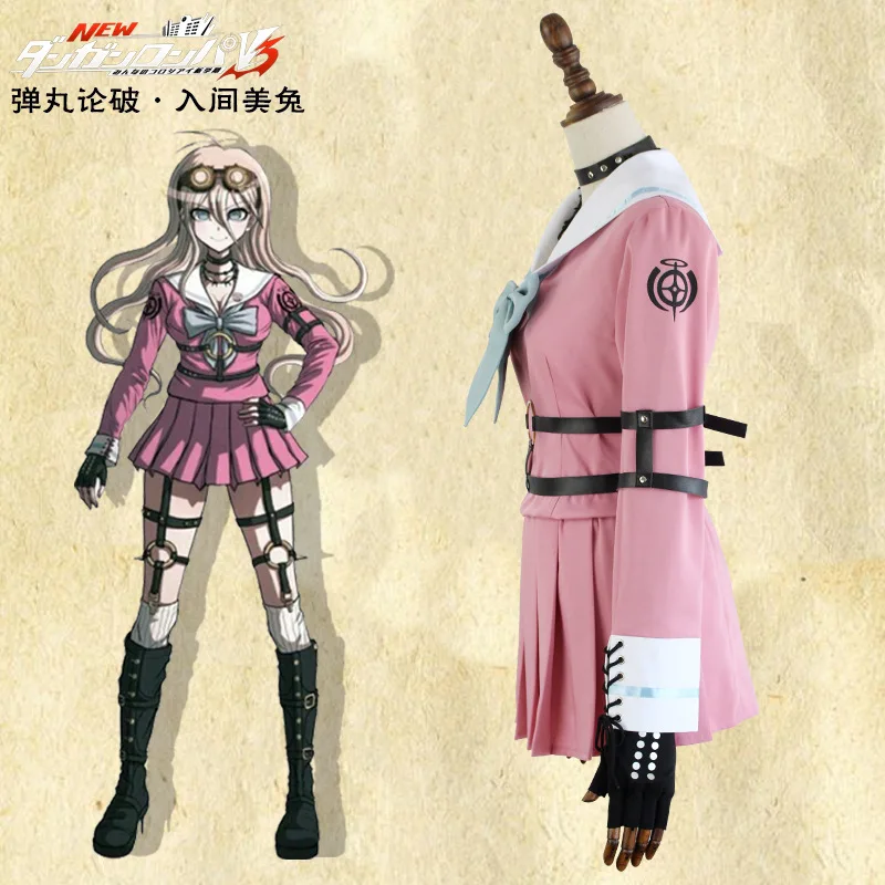 Хэллоуин Danganronpa V3: Killing Harmony Iruma Miu Кролик костюм японский красивый розовый костюм для девочки летняя школьная форма
