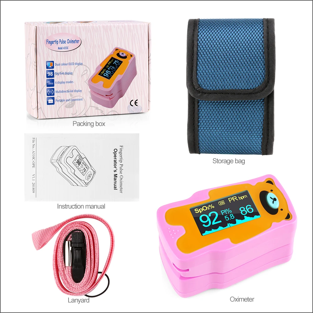 RZ Oximeter Child Portable Finger Oximeter Fingertip Pulse Household Health Monitors Heart Rate PR SPO2 Baby