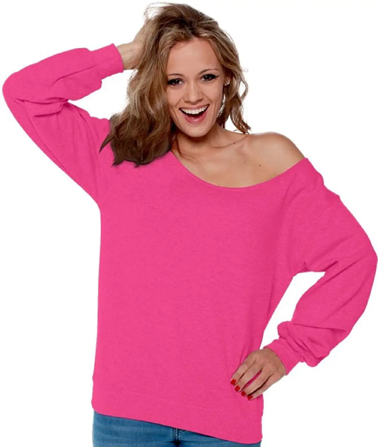 off the shoulder sweatshirt 80s