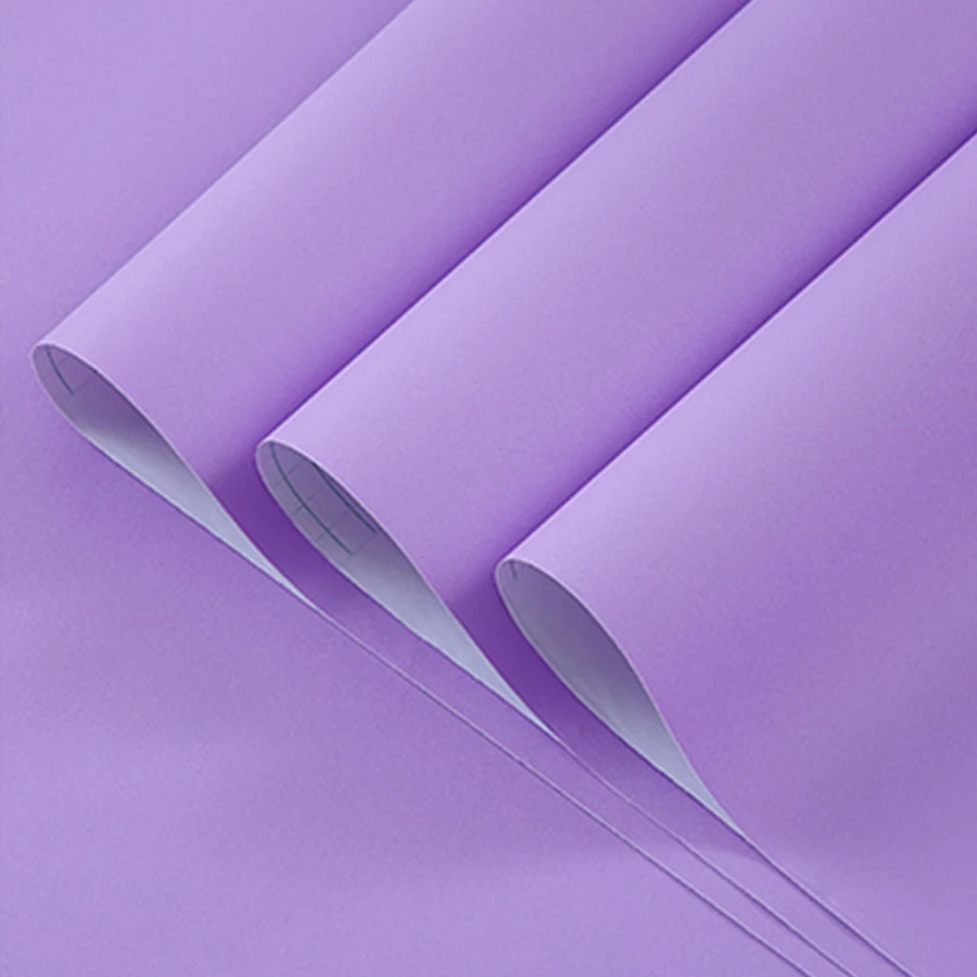 PVC Waterproof Self Adhesive Decorative Film Refurbished Bedroom Wallpaper Kid Room Decal Old Furniture Pure Color Wall Stickers 6