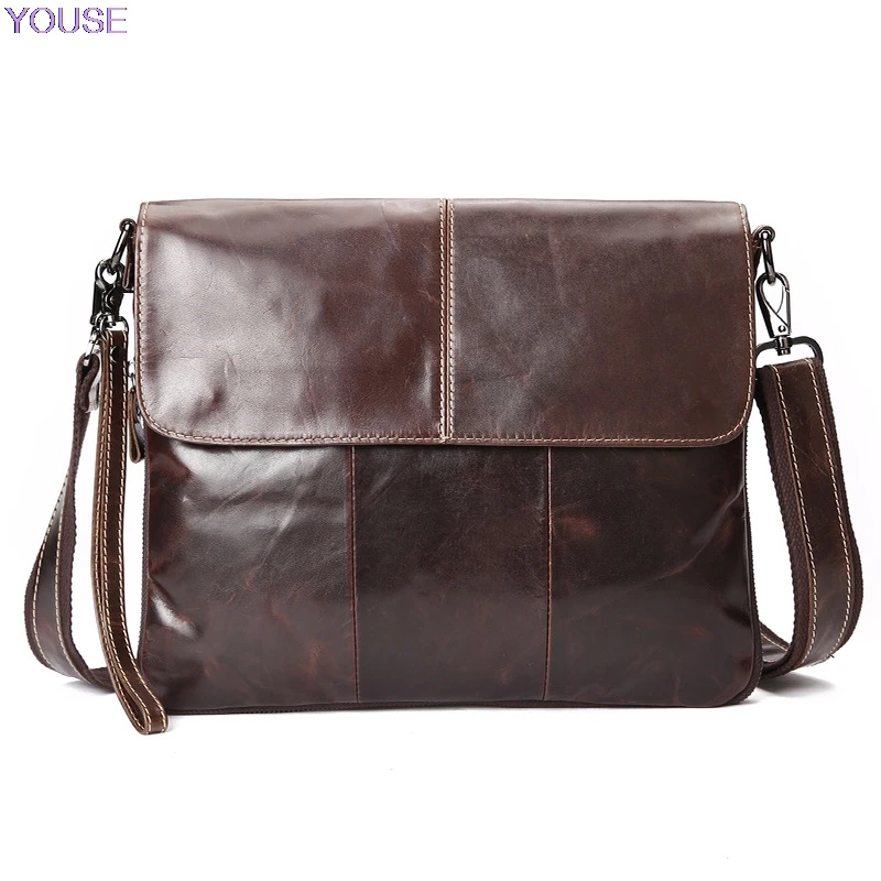 

MEN'S Leather Shoulder Bag Casual Shoulder Trendy Bag iPad Closed-toe-Layer Oil Wax Cowhide Men's Bag