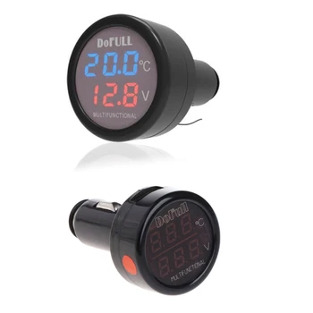 

3 in 1 Multifunction Car Digital Voltmeter USB Charger LED Battery DC Voltage Thermometer