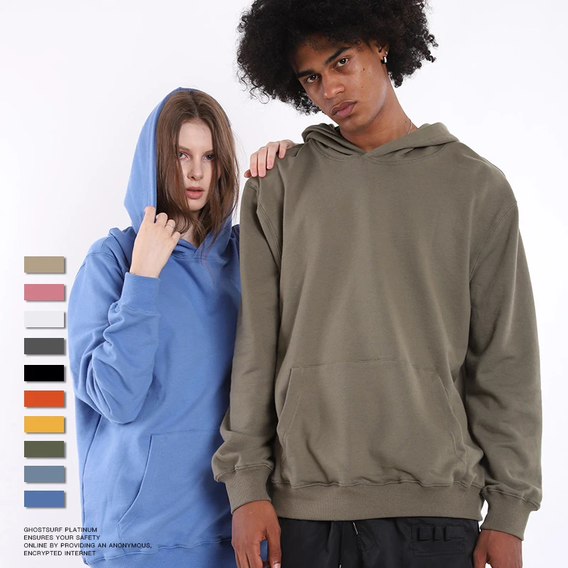 

Spring Fall Winter 2020 New European and American Trendy Men's Wear Solid Color Plus Velvet Thickening Hooded Men's Sweatshirt