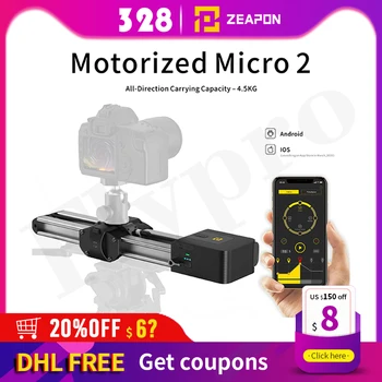 

instock ZEAPON Micro 2 Slider mini portable ultra silent motor Motorized Camera Video Double Distance parallel Macro Track